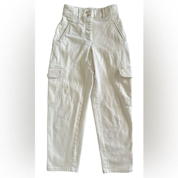 Aritzia Wilfred Free Modern Cargo Pants Off White Button Fly Women’s Size 2 - Picture 6 of 15